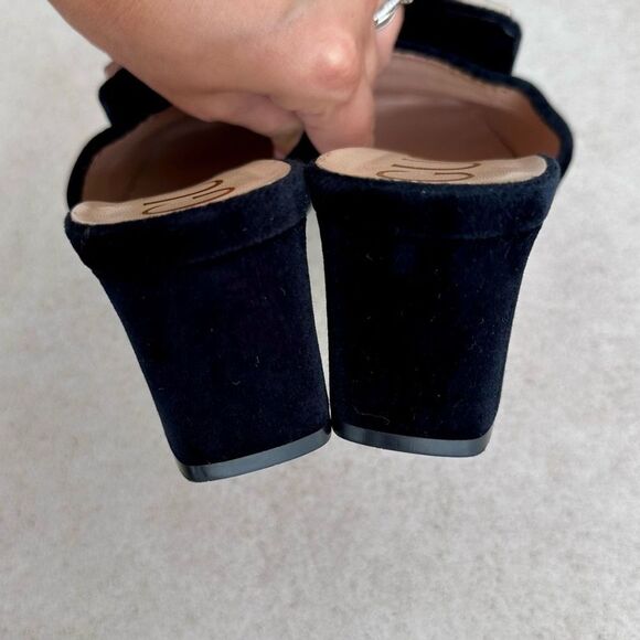 Gucci Madelyn Velvet Crystal Square G Mules Black Block Mid Heel EU 37.5 US 7.5 - Picture 5 of 11